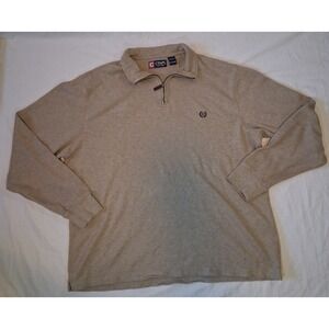 Chaps Men's Quarter Zip Pullover Gray XXL